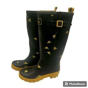 Joules Tall Wellies with Bees Never Worn Sz 7